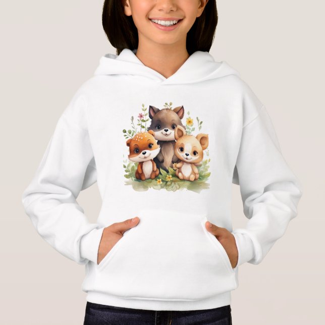¡Cute Sudadera de Animales del Bosque para Niños! (Anverso)