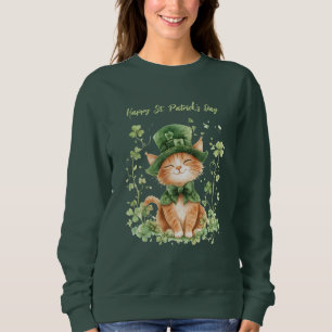 Cute Sudadera de gato del día de San Patricio 