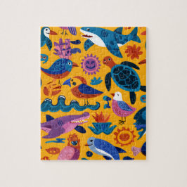 Cute Summer Animals Pattern Puzzle Gift