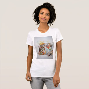 Cute Tabby Cat Watercolor gatos Chicas T Shirt Top
