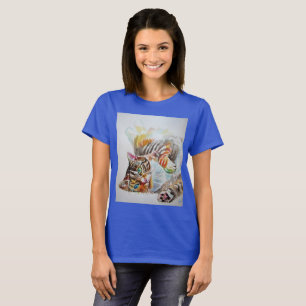 Cute Tabby Cat Watercolor gatos Chicas T Shirt Top
