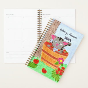 Cute Tabby gato planificador personalizado