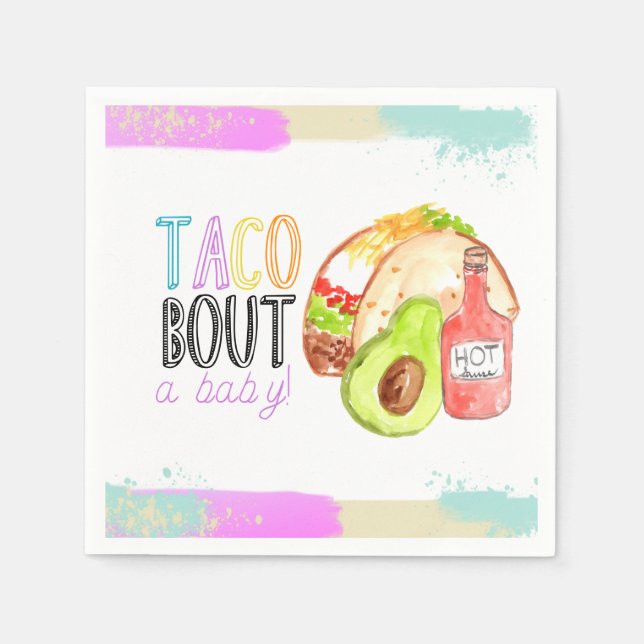 Cute taco Fiesta bebé ducha fiesta servilleta (Anverso)