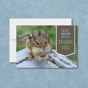 Cute tarjeta de agradecimiento de Chipmunk Flat