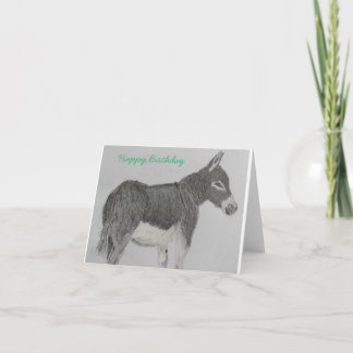 Cute tarjeta de cumpleaños de burro con texto
