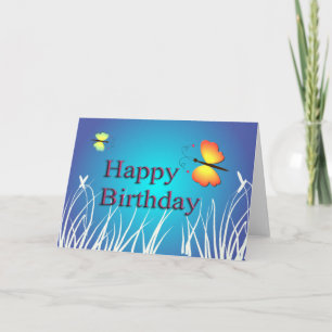 Cute tarjeta de cumpleaños. Mariposa encantadora y