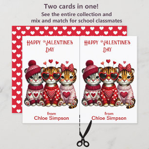 Cute tarjeta de Fiesta de San Valentín de tigres-n