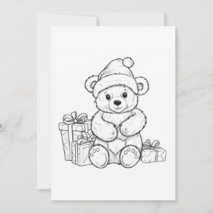 Cute Tarjeta de Navidad para Niños de Osito Teddy 