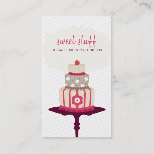 CUTE TARJETA DE NEGOCIO pastel dulce panadería oro (Anverso)