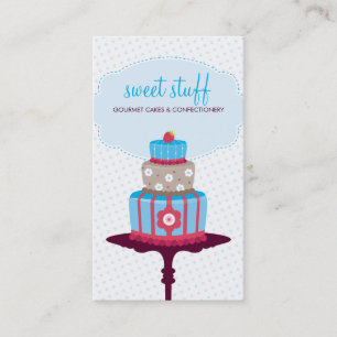 CUTE TARJETA DE NEGOCIO pastelería dulce aqua azul