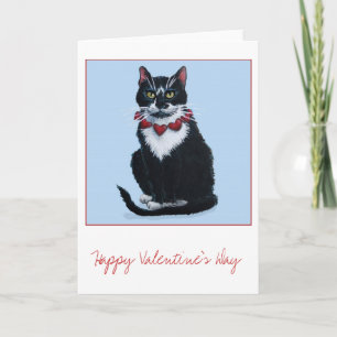 Cute tarjeta de saludo de gato de San Valentín