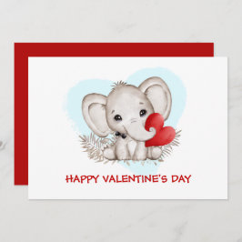 Cute tarjeta de San Valentín con el elefante más l