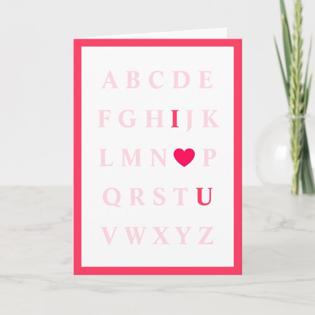 Cute tarjeta de San Valentín de Alphabet Kid (Anverso)