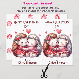 Cute tarjeta de San Valentín de niño edgehog