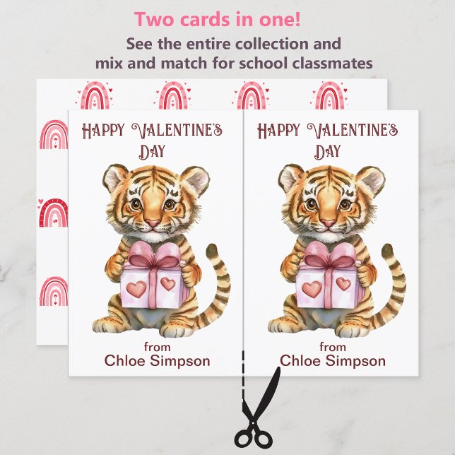 Cute tarjeta de San Valentín de tigre-cachorro de  (Subido por el creador)