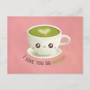 Cute Te Amo Tanto Matcha Tarjeta Postal del Día de
