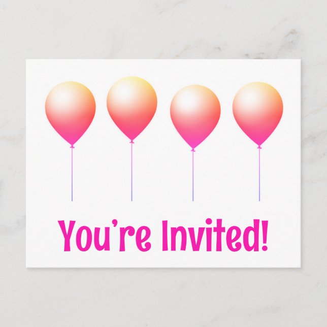 Cute te te invitan postales de feliz cumpleaños (Anverso)