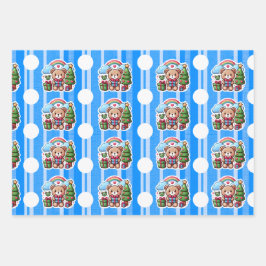 Cute Teddy Bear Cumpleaños Hojas de Papel de Envol