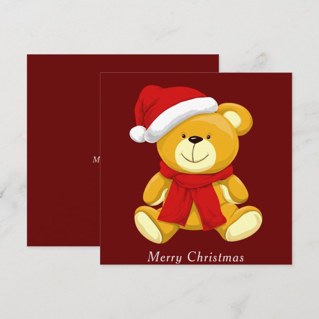 Cute Teddy Bear Feliz Navidad (Anverso / Reverso)