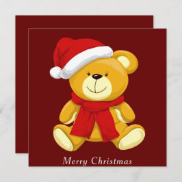 Cute Teddy Bear Feliz Navidad