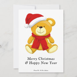 Cute Teddy Bear Feliz Navidad