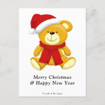 Cute Teddy Bear Feliz Navidad