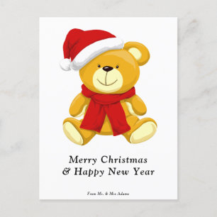 Cute Teddy Bear Feliz Navidad