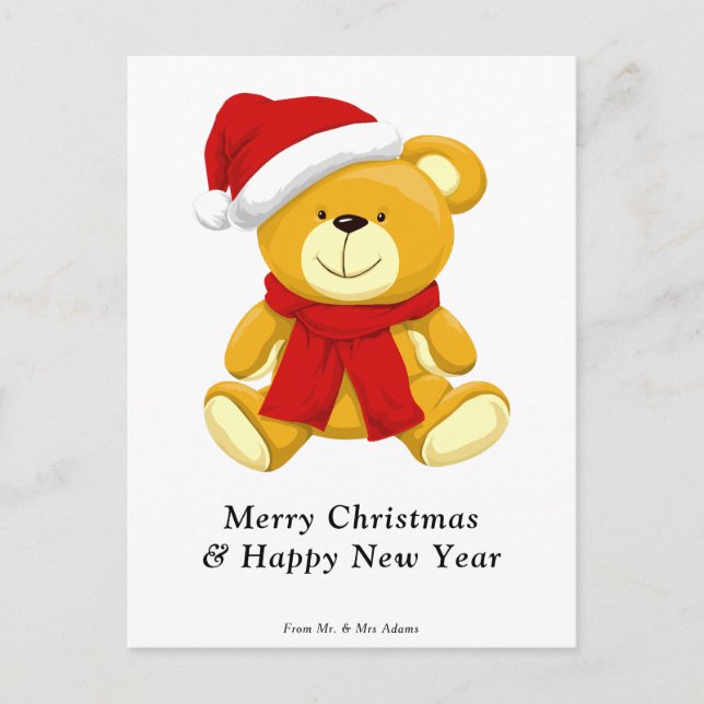 Cute Teddy Bear Feliz Navidad (Anverso)