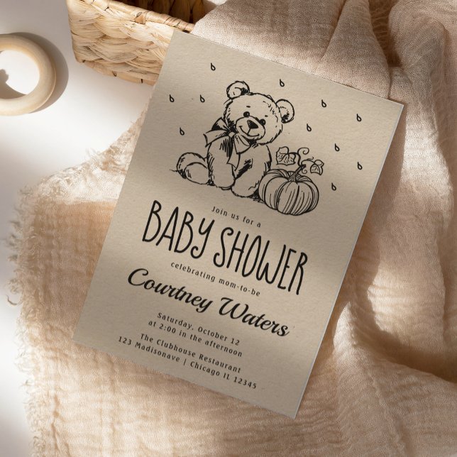 Cute Teddy Bear | Invitación de Baby Shower (Subido por el creador)