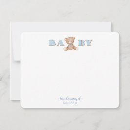 Cute Teddy Bear Niño Gracias tarjeta