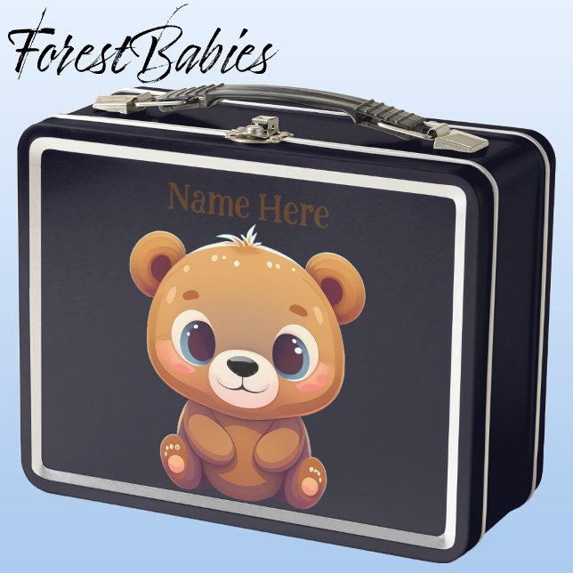 Cute Teddy Bear Niños Personalizados de Animales G (Teddy Bear, Black ForestBabies Lunch Box)