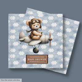 Cute Teddy Bear Pilot Libro de invitados Decoració