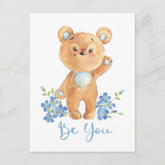 Cute Teddy Bear tarjeta de motivación Be you
