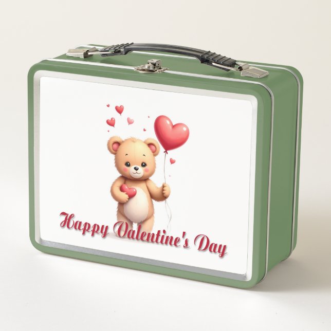 Cute Teddy Bear with Heart – Happy Valentine’s Day (Anverso)