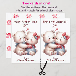 Cute Teddy lleva tarjeta de San Valentín para niño