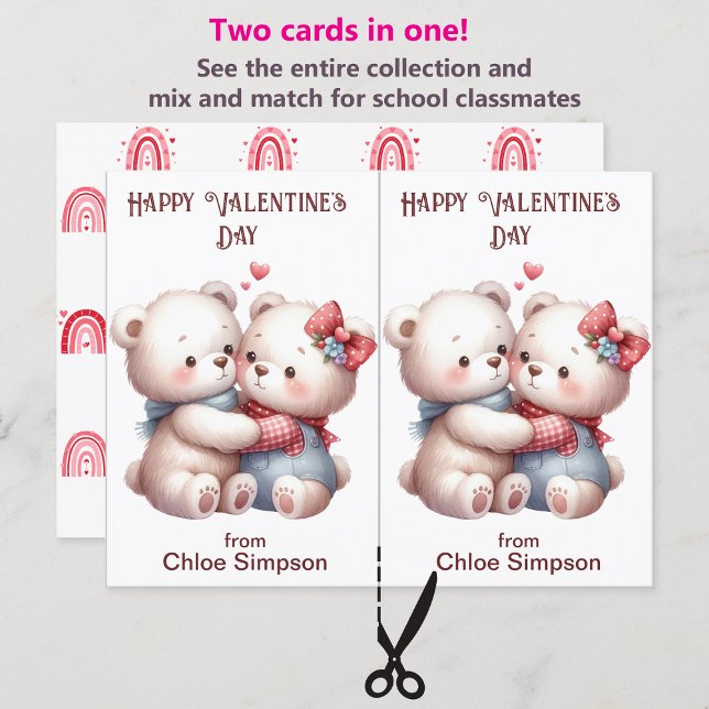 Cute Teddy lleva tarjeta de San Valentín para niño (Subido por el creador)