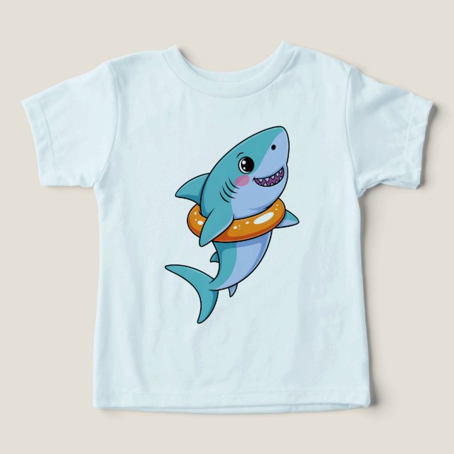 Cute tiburón bebé con flotador | (Diseño delantero )