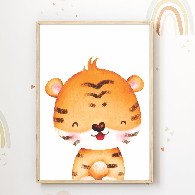 Cute Tiger Nursery Poster Niños Decoración Habitac (Subido por el creador)