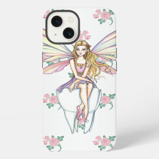 Cute Tooth Fairy y Flores funda para iPhone 5 feme (Reverso )