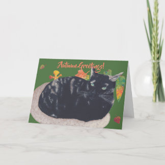 Cute Tortie Cat Damas de las tarjetas de felicitac