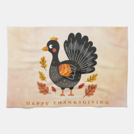 Cute Turkey Feliz Día de Acción de Gracias Toalla 