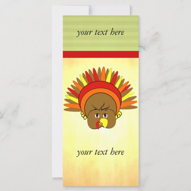 Cute Turkey Thankending Rack Card (Anverso)