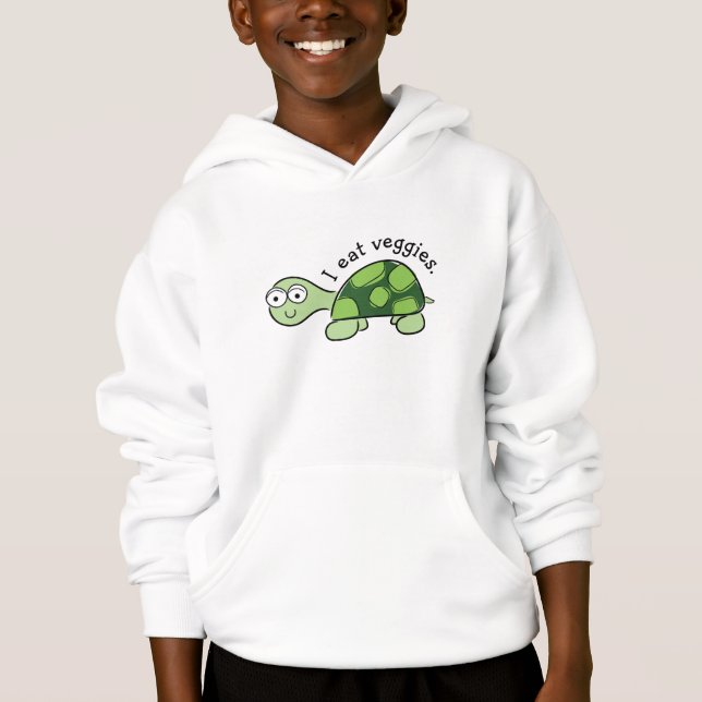 Cute Turtle Child's Hoodie - Como verduras. (Anverso)