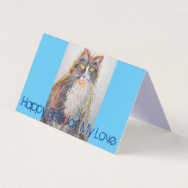 Cute Tuxedo Dibujo de gato Tarjeta de cumpleaños d