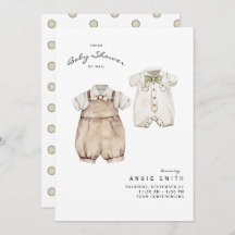 Cute Twin Boys Baby Shower por invitación por corr