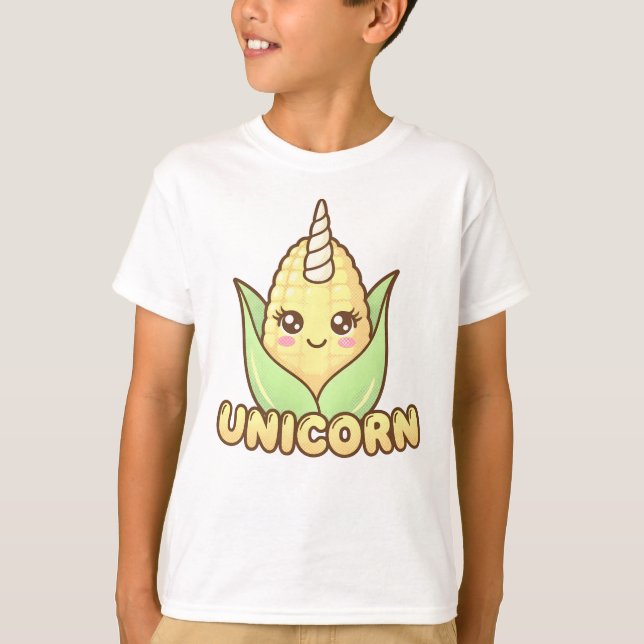 Cute Uni-Corn Pun Kawaii Kids Camiseta (Anverso)