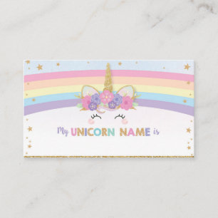 Cute Unicorn ¿Cuál es tu tarjeta de juego de unico