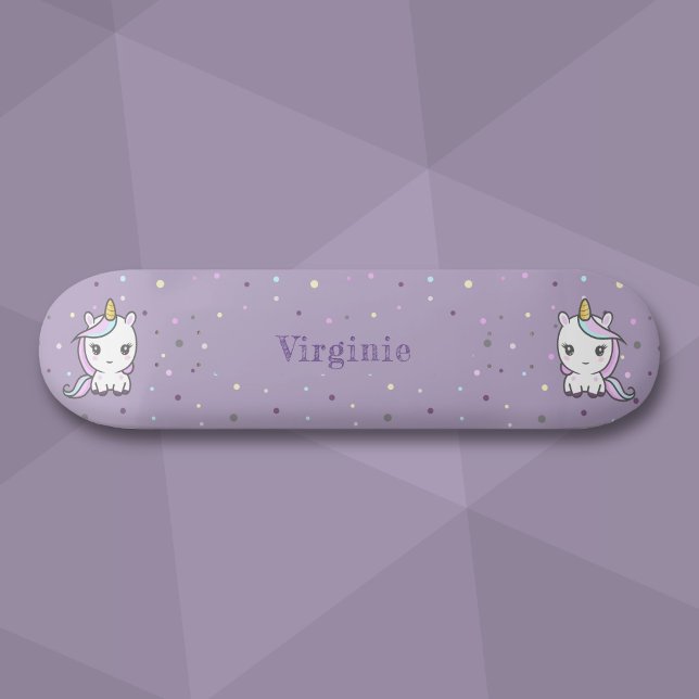 Cute Unicorn Purple Skateboard (Cute Unicorn Purple Skateboard)