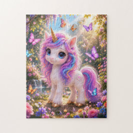 Cute Unicorn with Butterflies Jigsaw Puzzle
