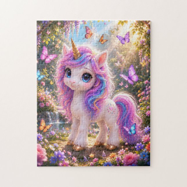 Cute Unicorn with Butterflies Jigsaw Puzzle (Vertical)